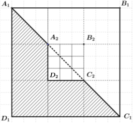 Với hình vuông \({A_1}{B_1}{C_1}{D_1}\) (ảnh 1)