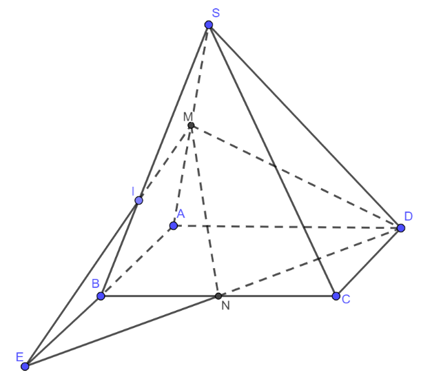 Cho hình chóp \(S.ABCD\) có đáy \(ABCD\) là hình bìn (ảnh 1)