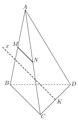 Vì \(M\) là trung điểm của \(SA\), \(N\) là tr (ảnh 1)