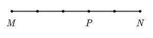 Trên đường thẳng MN lấy điểm P ở giữa hai điểm như hình vẽ. Đẳng thức nào sau đây là đúng ? (ảnh 1)