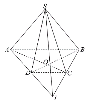 Cho hình chóp \(S.ABCD\) có \(AC \cap BD = M\) và \(AB \cap CD = I.\) Giao tuyến của mặt phẳng \(\left( {SAB} \rig C. \(MN\). D. \(SM\). (ảnh 1)