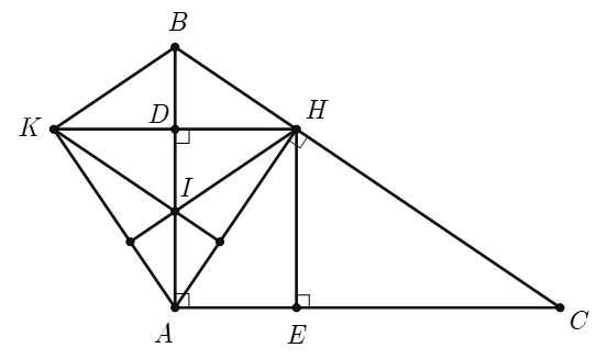Cho tam giác \[ABC\] vuông tại \[A\] có (ảnh 1)