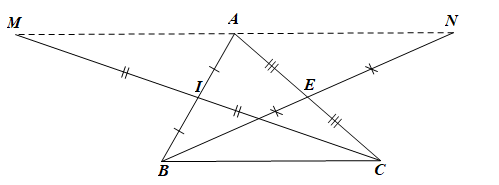 Cho tam giác \[ABC\]. Gọi \[I\] là tr (ảnh 1)