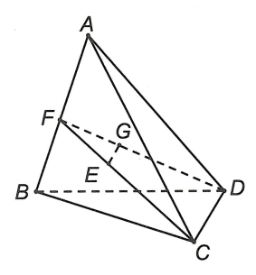 Cho tứ diện \(ABCD\), gọi \(G\) và \(E\) lần lượt là trọng tâm của tam giác \(ABD\) và \(ABC\). Mệnh đề nào dưới đây đúng? A. \(GE\) và \(CD\) chéo nhau; B. \(GE\,{\rm{//}}\,CD\); C. \(GE\) và \(AD\)cắt nhau; D. \(GE\) và \(CD\) cắt nhau. (ảnh 1)