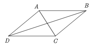 Cho hình bình hành ABCD. Khẳng định nào sau đây là sai? (ảnh 1)