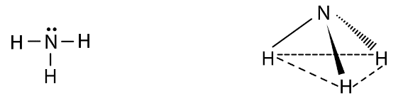 Cho công thức Lewis và dạng hình học của NH3: a. Phân tử NH3 có cấu trúc chóp tam giác.  b. Phân tử NH3 chứa 3 liên kết cộng hóa trị phân cực. (ảnh 1)