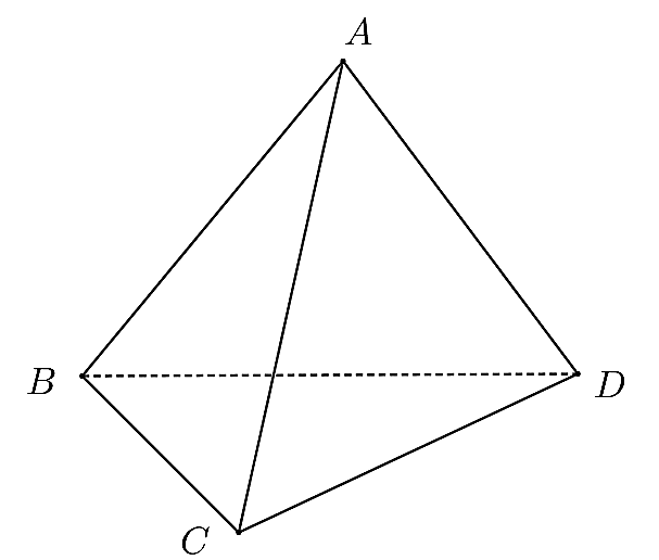 Cho tứ diện ABCD. Chọn khẳng định đúng. (ảnh 1)