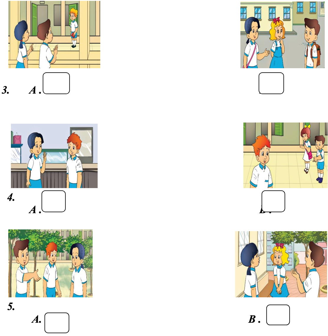 Listen and tick (✔) . (1 pt) (ảnh 2)