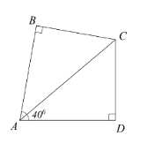Một hồ bơi có dạng tứ giác (ABCD) được mô tả như hình vẽ bên. Biết (AC) là tia phân giác (ảnh 1)