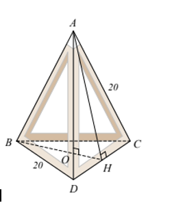 Bạn Nam đo một chiếc đèn thả trang trí như hình vẽ bên thì nhận thấy các cạnh đều có cùng độ dài là 20 cm. (ảnh 1)