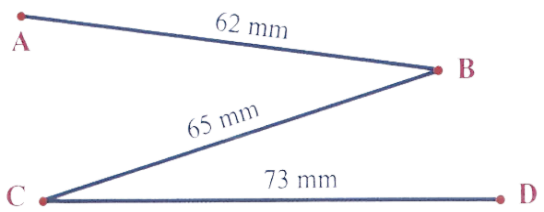 Độ dài đường gấp khúc ABCD là: (ảnh 1)