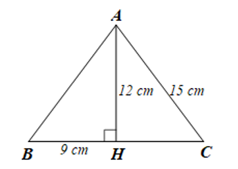 Cho tam giác (ABC) có đường cao AH. Biết AC = 15 cm (ảnh 1)