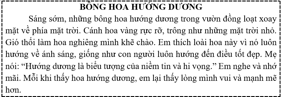 Luyện đọc Bông hoa hướng dương (ảnh 1)