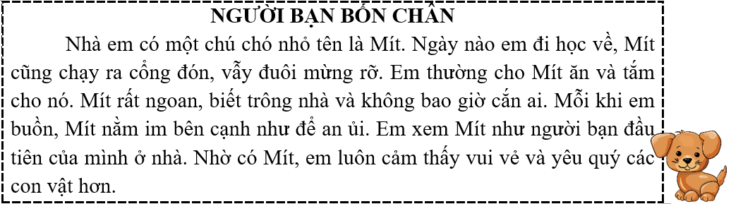 Tập đọc  Câu hỏi:  a) Mít là con vật gì?  b) Mít thường làm gì khi em đi học về? (ảnh 1)