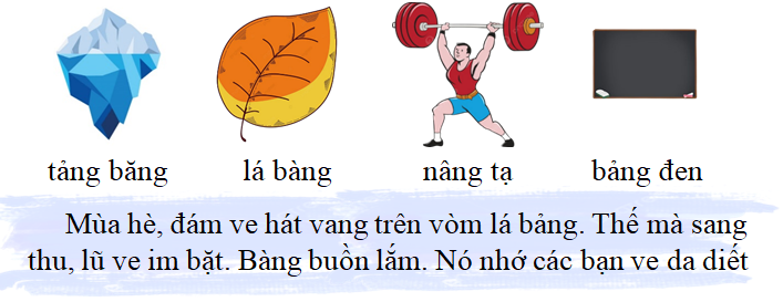 Tập đọc: tảng băng lá bàng nâng tạ bảng  (ảnh 1)