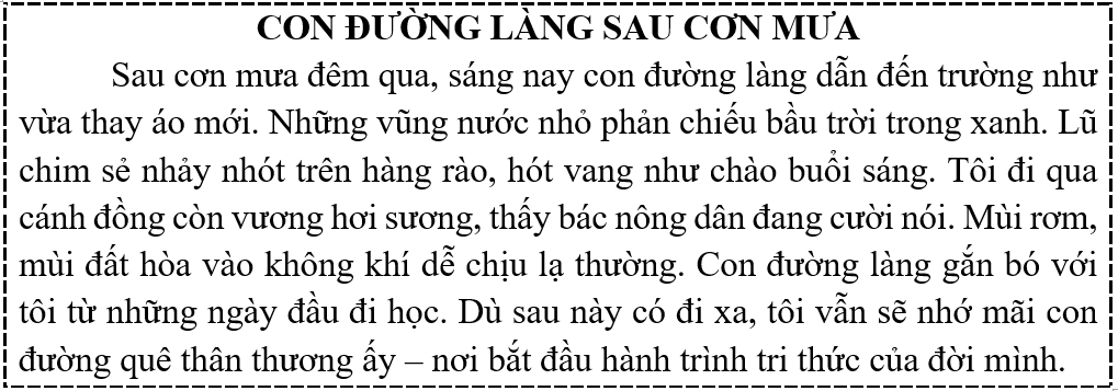 Tập đọc Câu hỏi: a) Những hình ảnh nào trong bài khiến con đường làng trở nên sống động? (ảnh 1)