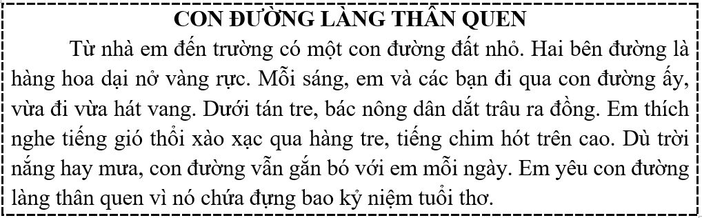 Tập đọc  Câu hỏi:  a) Hai bên đường làng có gì?  b) Ai dắt trâu ra đồng dưới tán tre? (ảnh 1)