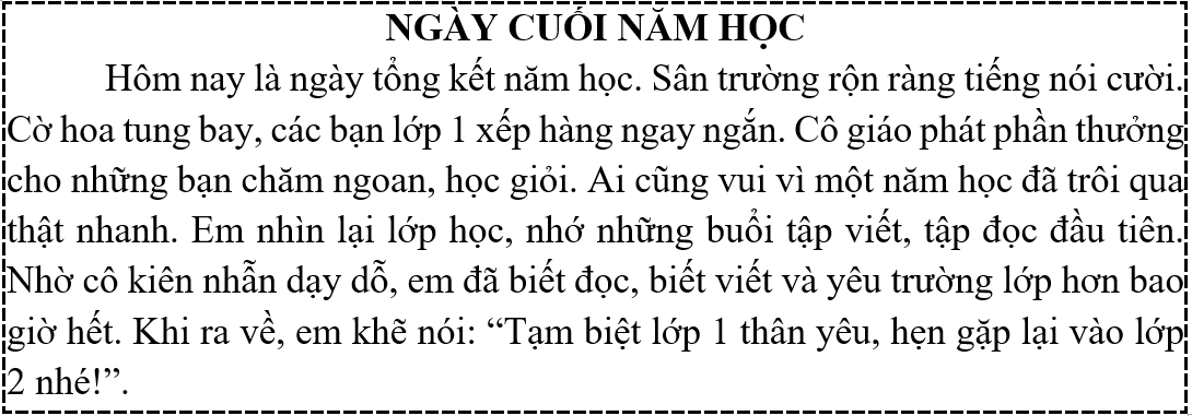 Tập đọc  Câu hỏi:  a) Hôm nay ở trường diễn ra hoạt động gì?  b) Em đã học được những gì sau một năm học? (ảnh 1)