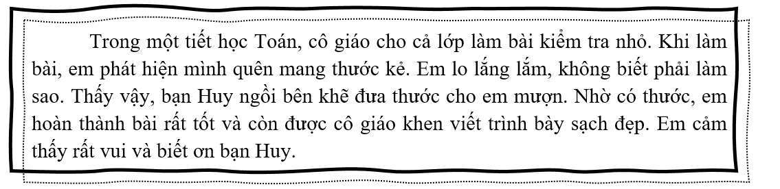 b) Đọc đoạn văn sau và cho biết đoạn văn thuật lại sự việc nào?  (ảnh 1)
