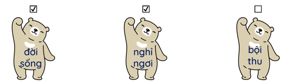 Đánh dấu ☑ trước từ có vần “ơi”
 (ảnh 2)