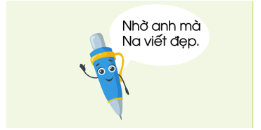 Nội dung của bức tranh sau là gì?   A. Anh bút mực xin lỗi em bút chì.  (ảnh 1)