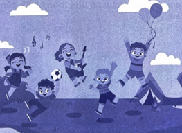 A group of children playing in the air
AI-generated content may be incorrect.