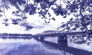A bridge over water with trees and clouds
AI-generated content may be incorrect.