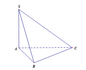 Cho hình chóp S.ABC có SA vuông góc với ABC, tam giác ABC vuông tại C (ảnh 1)