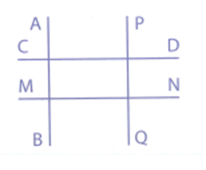 Quan sát hình vẽ, viết các cặp đường thẳng vuông góc (theo mẫu): Đường thẳng AB vuông góc với đường thẳng CD. (ảnh 1)
