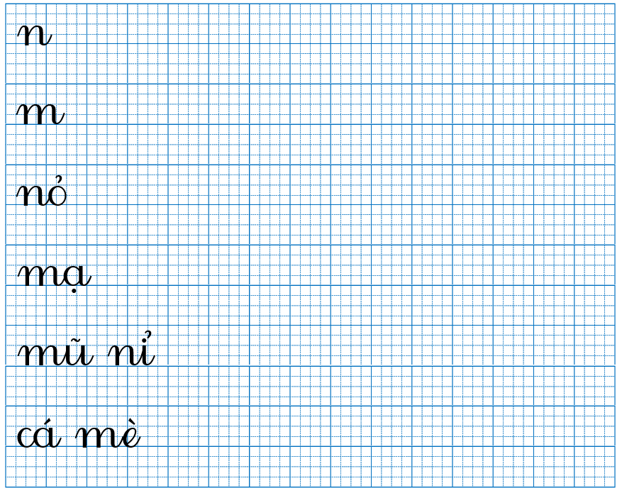 Tập viết n m nỏ (ảnh 1)