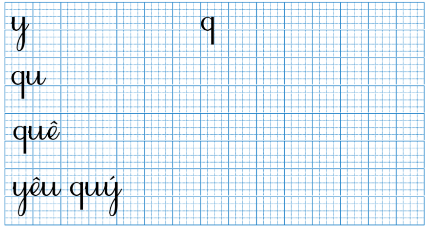 Tập viết y q qu (ảnh 1)