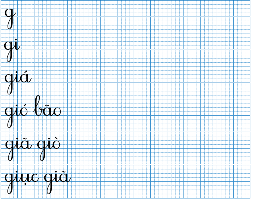 Tập viết g gi  (ảnh 1)