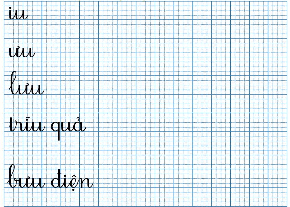 Tập viết iu ưu (ảnh 1)