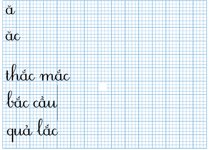 Tập viết ă ăc (ảnh 1)