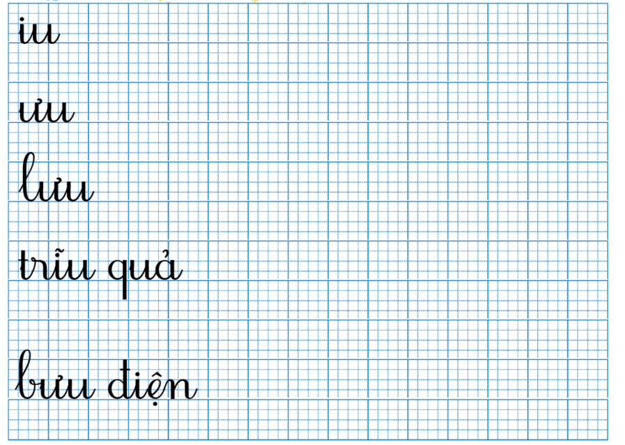 Tập viết iu ưu (ảnh 1)