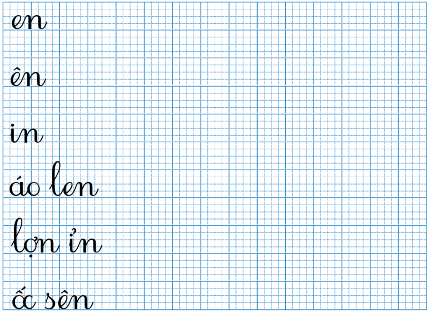 Tập viết en ên (ảnh 1)
