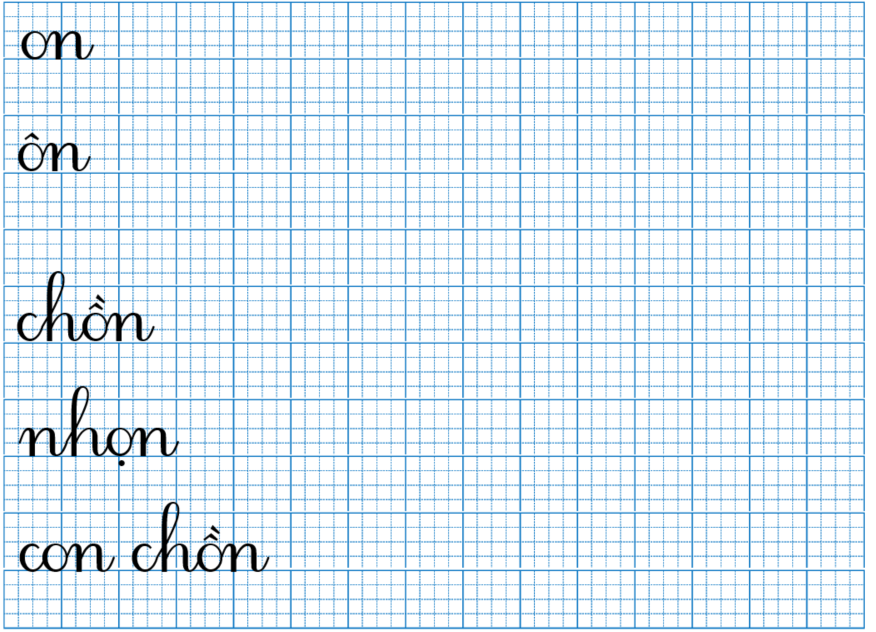 Tập viết on ơn (ảnh 1)