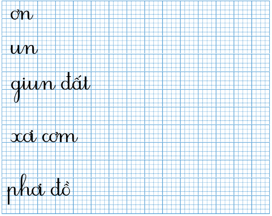 Tập viết ơn un (ảnh 1)