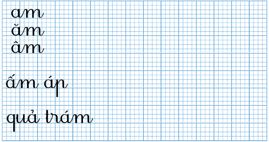 Tập viết am ăm (ảnh 1)