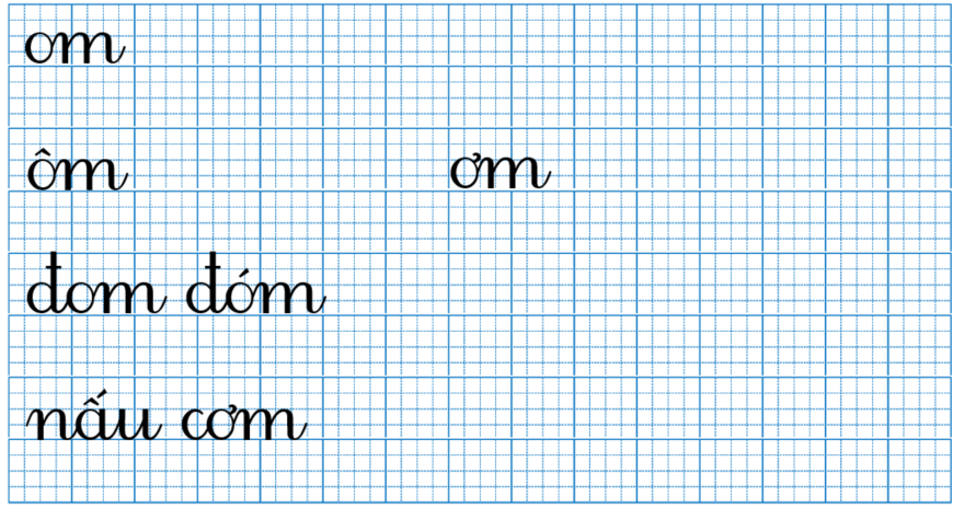 Tập viết om ôm ơm (ảnh 1)