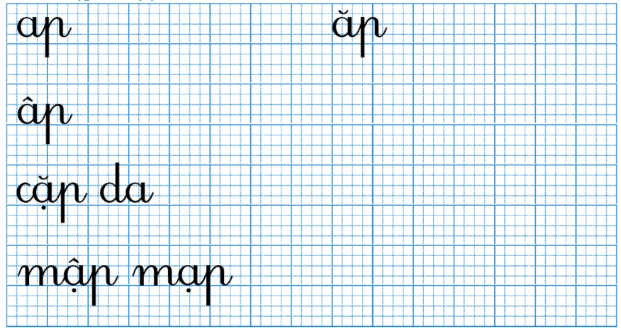 Tập viết ap ăp âp (ảnh 1)