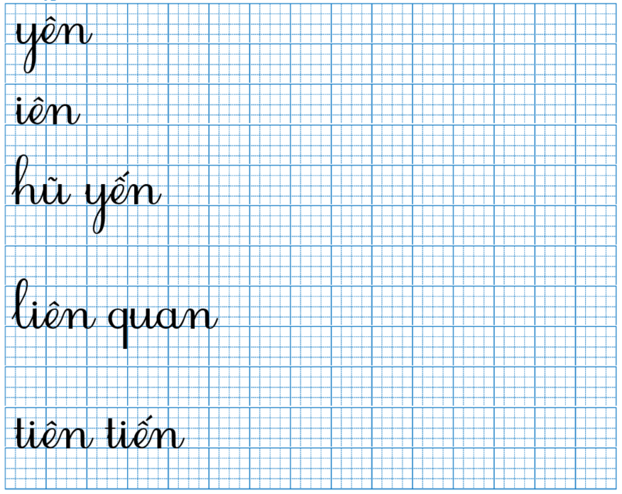 Tập viết yên iên (ảnh 1)