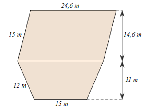 Thửa ruộng của bác Lan có dạng như hình vẽ. (ảnh 1)