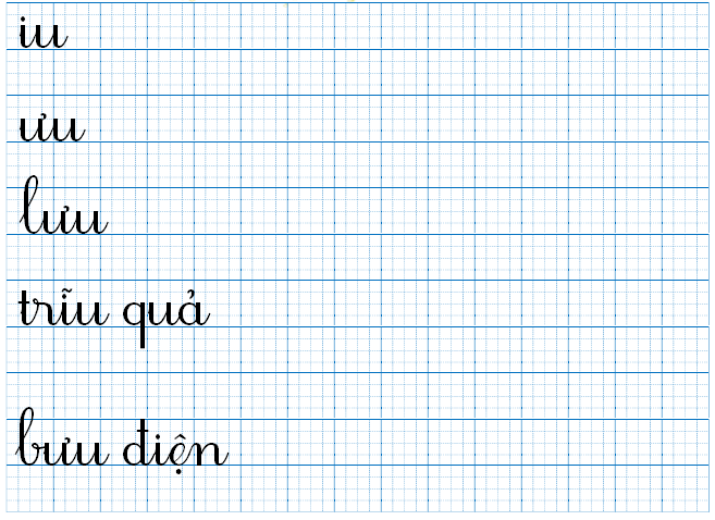 Tập viết iu ưu lựu trĩu quả (ảnh 1)