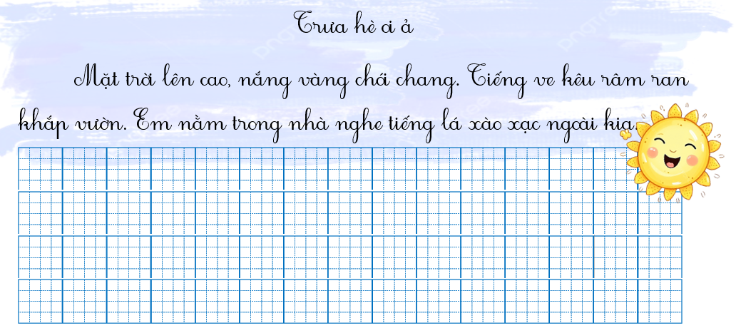Tập chép trưa hè a ả (ảnh 1)
