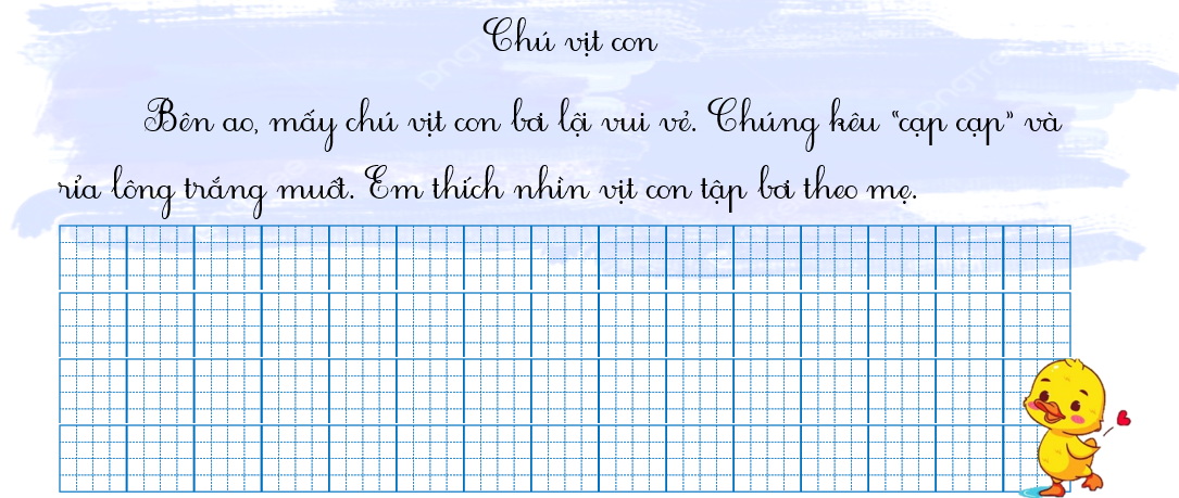 Tập chép chú vịt con (ảnh 1)