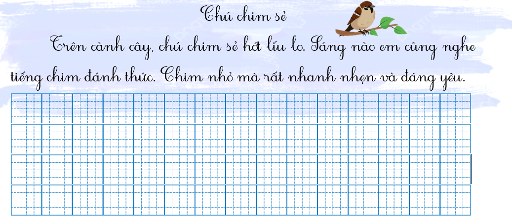 Tập chép chú chim sẻ (ảnh 1)