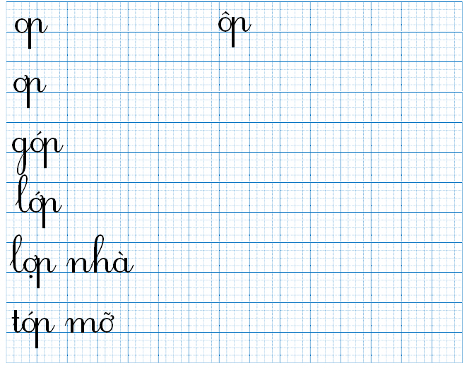 Tập viết op ơp ôp (ảnh 1)