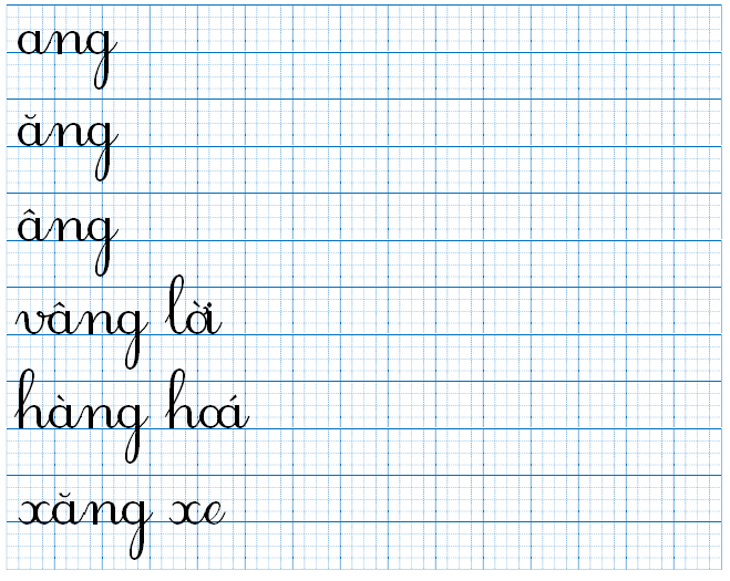 Tập viết ang ăng âng (ảnh 1)