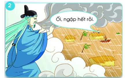 Bức tranh sau nói về khung cảnh gì?   A. Thần mưa làm mưa kéo dài, nhân dân (ảnh 1)